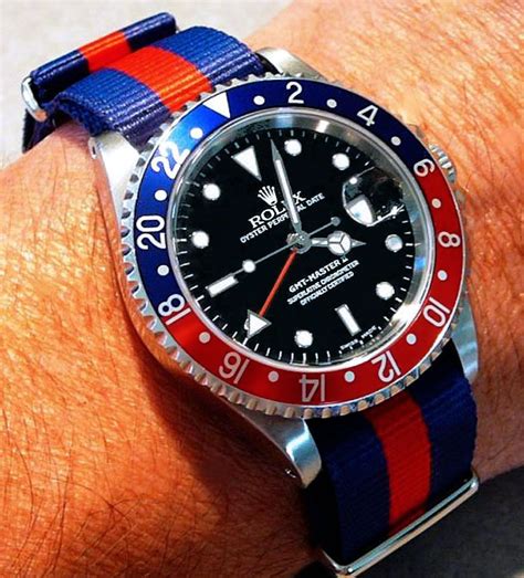 rolex gmt pepsi nato strap|rolex pepsi 16750 nato strap.